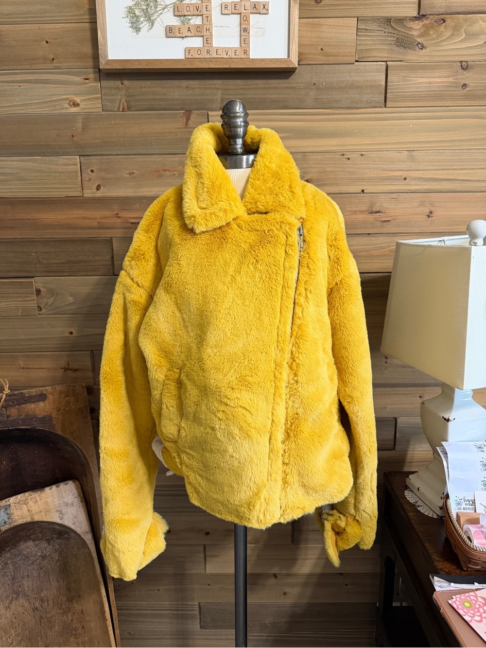 Forever 21 Girls Faux-Fur Puffer Jacket in Yellow